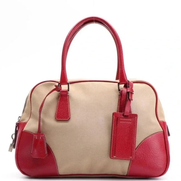 Authentic Vintage Prada Canapa Bauletto Bowling Handbag – Rare Designer Classic - Picture 4 of 13